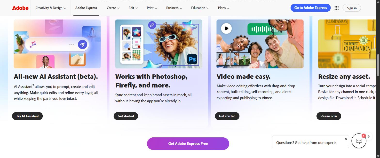 Adobe Express feature highlights