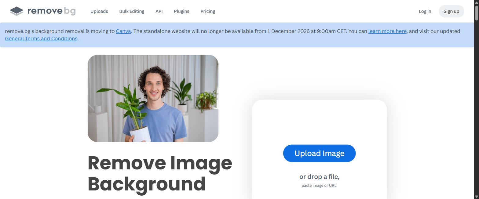 remove.bg homepage