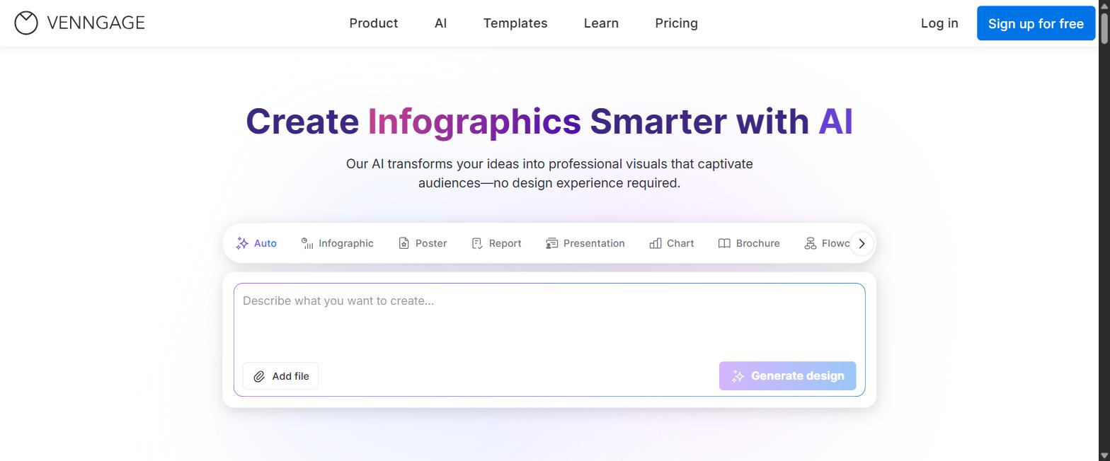 Venngage homepage
