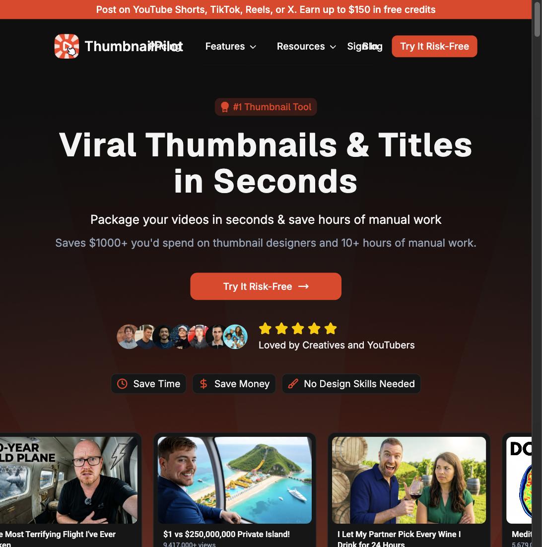 Sample ThumbnailPilot-generated YouTube thumbnails across different video niches