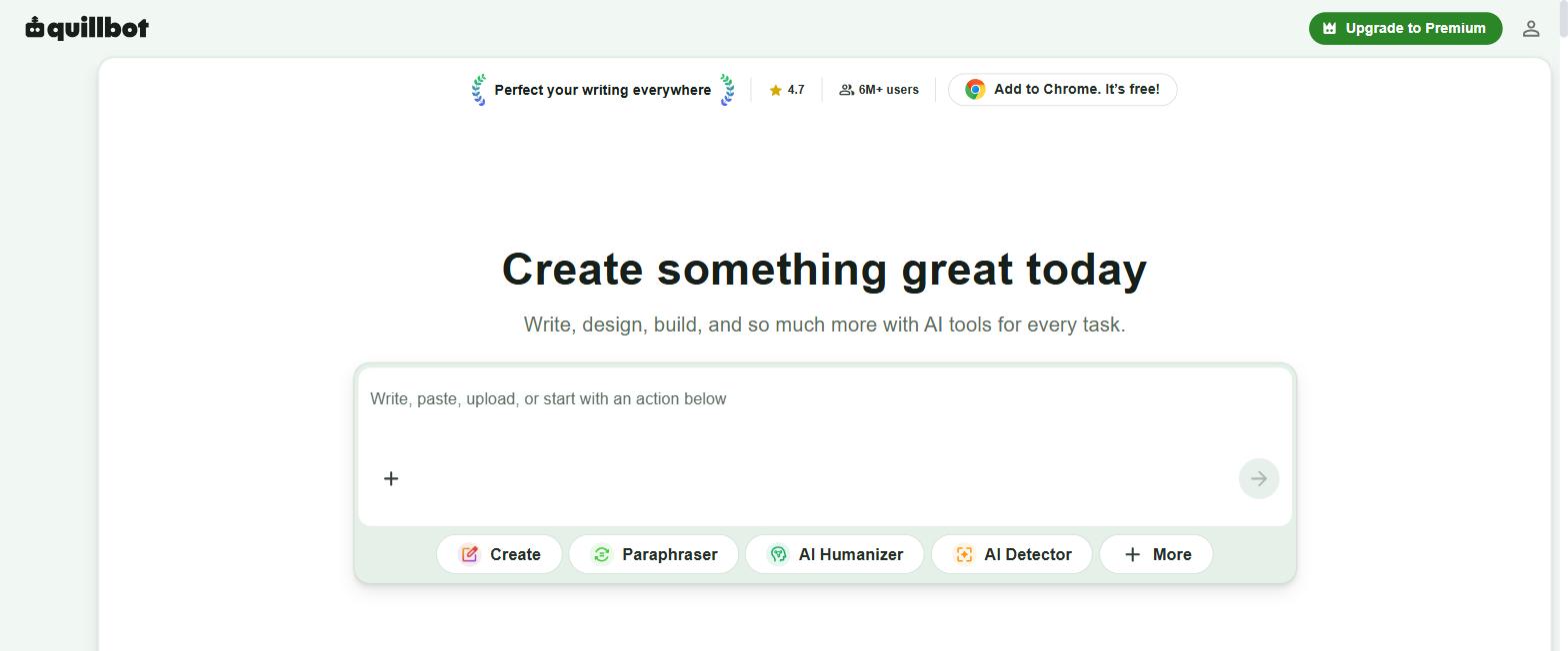 QuillBot homepage