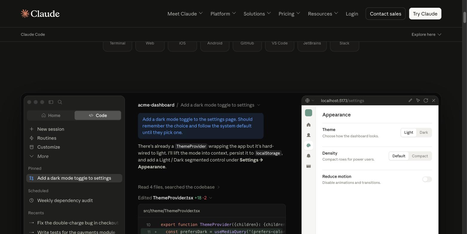Claude Code interface