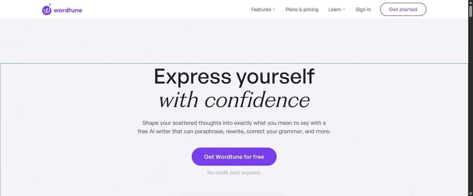 Wordtune homepage